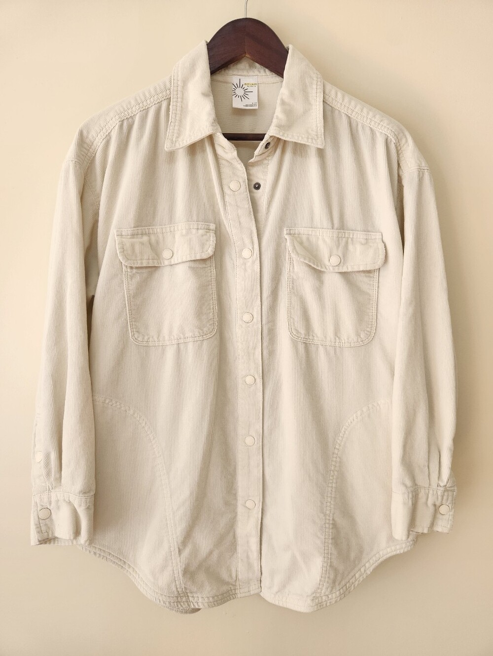 Aerie Oversized Lightweight Cotton Corduroy Shirt - S